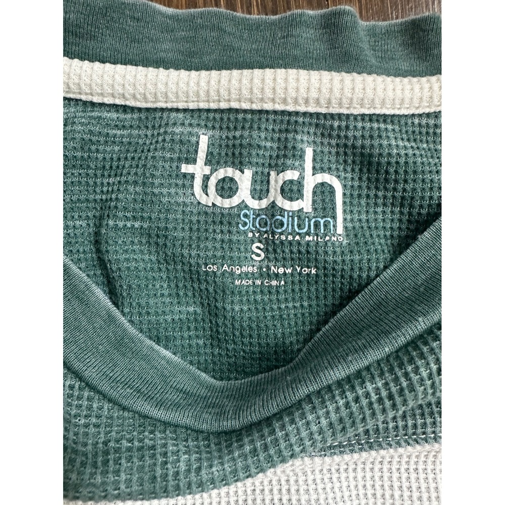 Touch Alyssa Milano Green Bay Packers Waffle Knit Thermal Shirt Womens Small - Picture 2 of 3